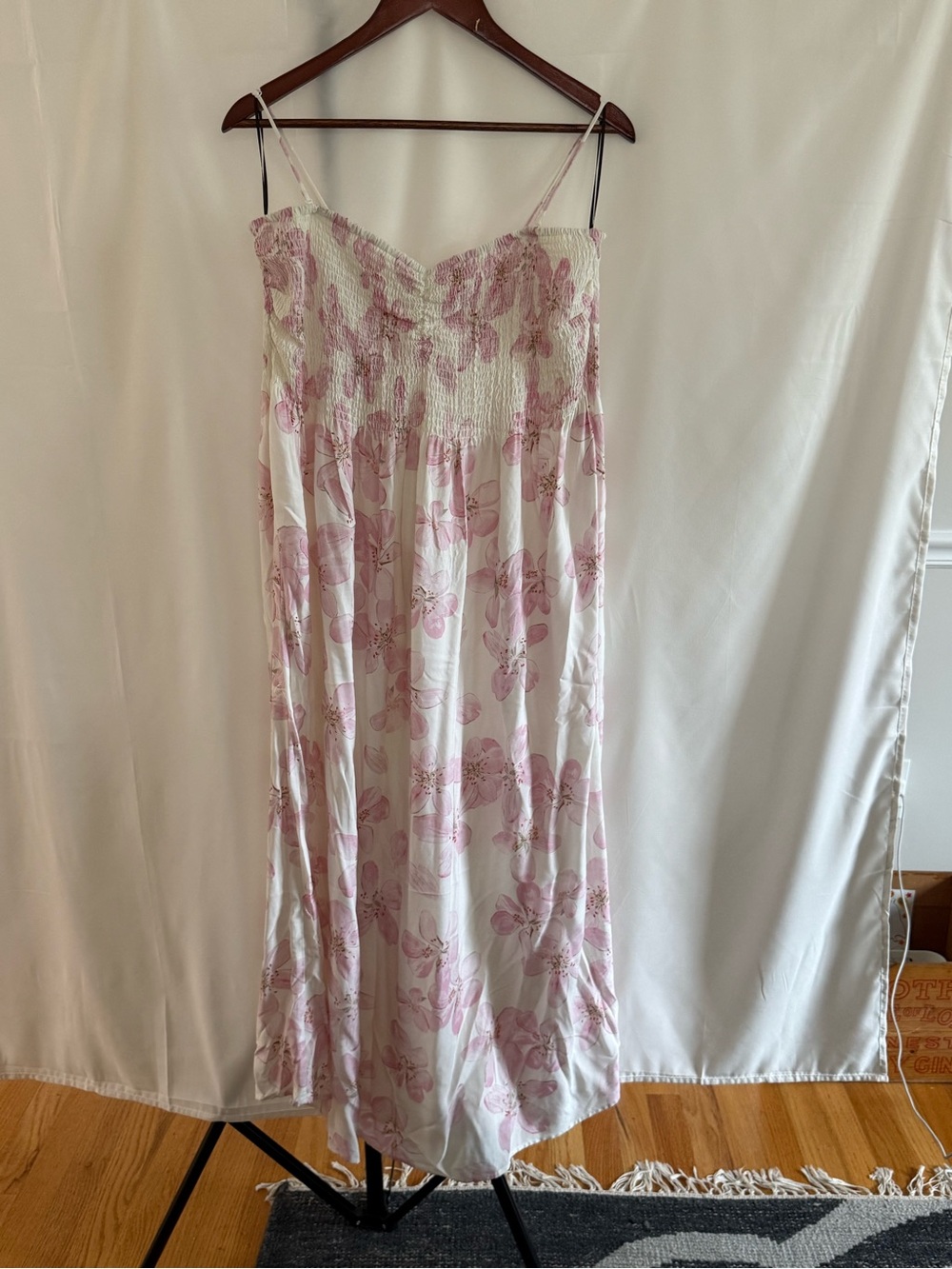 H&M Maternity White and Pink Floral Dress